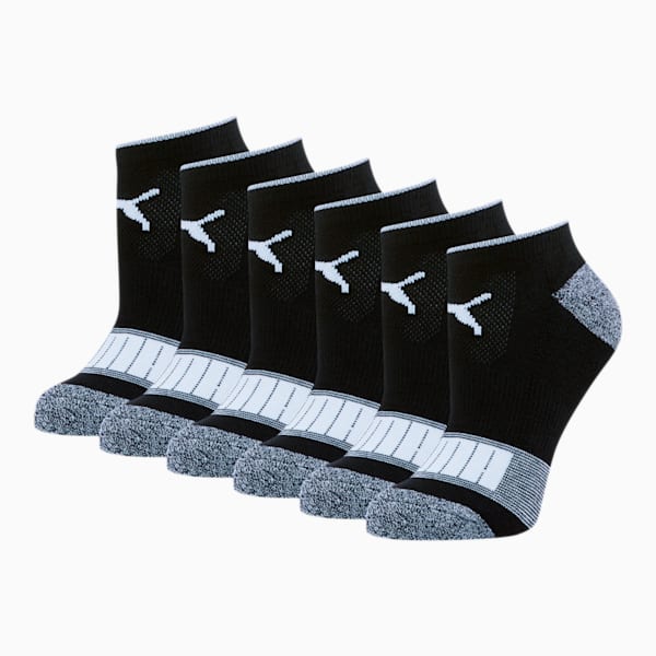 Women's Low Cut Socks [6 Pack], BLACK / WHITE, extralarge